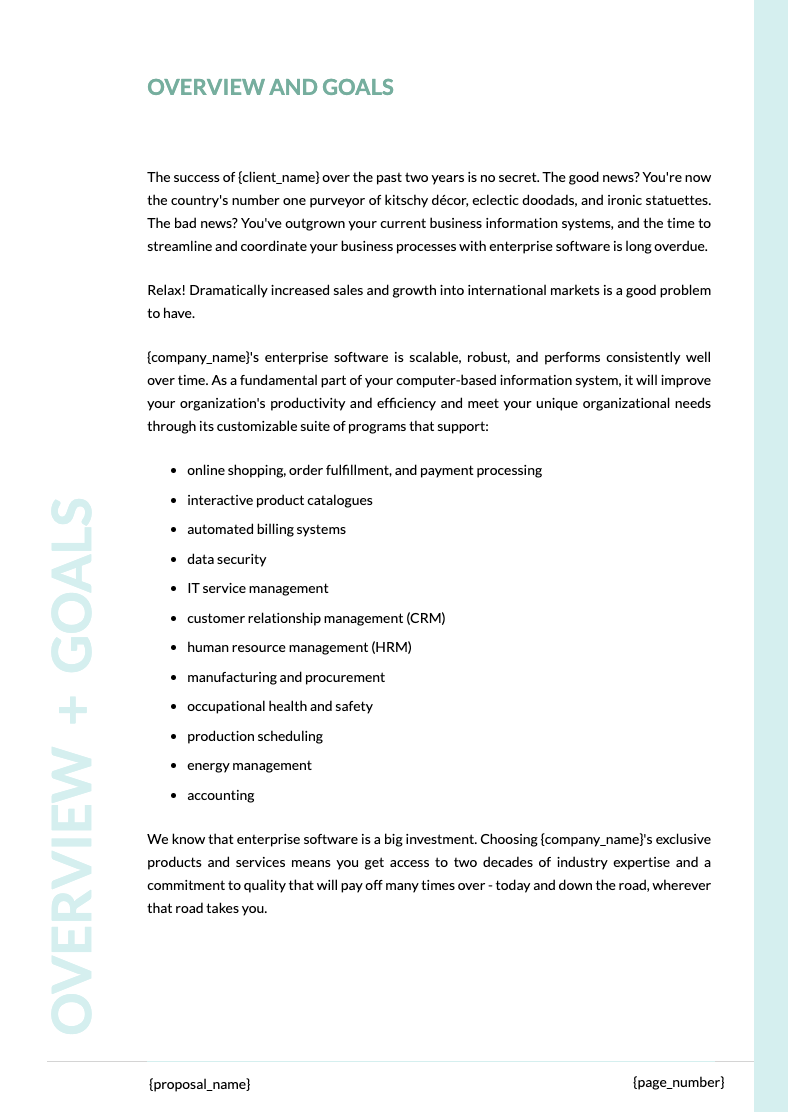 Enterprise Software Proposal Template